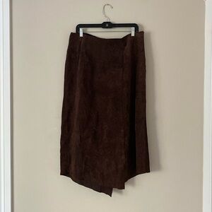 Nancy Bolen City Girl Plus Size Suede Maxi Vintage Skirt 14W